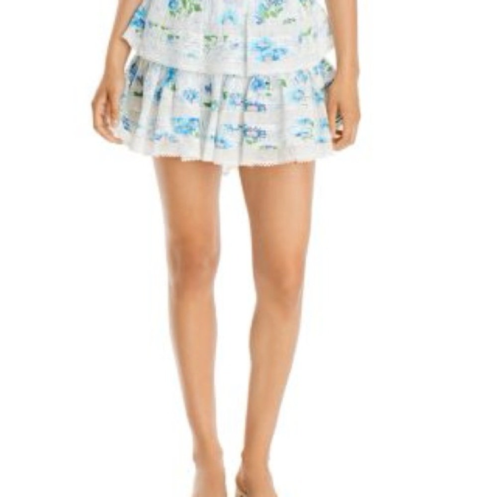 LoveShackFancy Ruffled Layered Mini Skirt XS - Picture 3 of 4